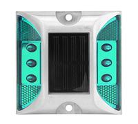Cocoarm LED Solar Power Ground Marker Light 2-Sided Reflective Road Pavement Marker Waterproof Outdoor Driveway Road Stud Lamp for Step Pathway Walkway (Green)