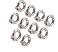 Cocoarm Lifting Eye Nut Stainless Steel Threaded Lifting Nut 10Pcs Ring Shape Design Precise Thread Polished Surface for Cranes Ports Forestry Machinery (M8)