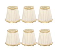 Cocoarm Linen Clip-On Lamp Shades, 6 Pack, Compatible with E14 Candle Bulbs, for Chandeliers, Wall Lamps