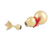 Cocoarm Lucky Brass Gourd, Feng Shui Brass Gourd with Leaf, Smooth Surface Open Cover Decoration, Made of, Traditional Chinese Style for Home Decor