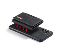 Cocoarm Magnetic Phone Case, Split Design Card Holder Case with Detachable Wallet Stand, 8 Card Slots 3 Money Clips Mirror Frame, for Users Daily Commute and Viewing (A16 5G) Black