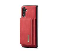Cocoarm Magnetic Phone Case, Split Design Card Holder Case with Detachable Wallet Stand, 8 Card Slots 3 Money Clips Mirror Frame, for Users Daily Commute and Viewing (A24) Red