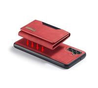 Cocoarm Magnetic Phone Case, Split Design Card Holder Case with Detachable Wallet Stand, 8 Card Slots 3 Money Clips Mirror Frame, for Users Daily Commute and Viewing (A16 5G) Red