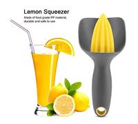 Cocoarm Manual Lemon Squeezer Juicer, Non Slip Handles, Lightweight and Portable, Made of Food Grade PP Material, with Ergonomic Design, Easy to, Comfortable Handling for on-the- Use (Black Gray)