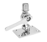 Cocoarm Marine VHF Antenna Mount, Polished 316 Stainless Steel Adjustable Ratchet Base for 1 Inch Antennas, Perfect for Boats and Yachts
