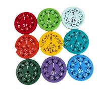 Cocoarm Math Facts Fidget Plastic Math Learning Toy 9Pcs Number and Symbol Whirligig Bright Colors Finger Practice for Kids Classroom Home Chat Game (Addition)