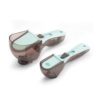 Cocoarm Measuring Spoon Set Plastic Measuring Spoons with Adjustable Dual Scale Large 7.1 X 2.4 X 2.8 in Small 6.3 1.5 .9 in for Baking Cooking Seasoning (Boxed Set)