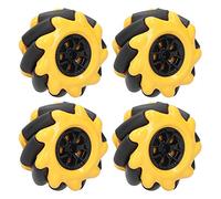 Cocoarm Mecanum Wheel, ABS Rubber Coating, Omni Directional, 60mm Diameter, Ideal for Smart Car and Robotics Projects (Two pairs)