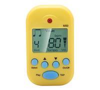 Cocoarm Meideal Digital Beat Tempo LCD Metronome with Lanyard Hole & Double Headphone Output for Guitar Piano Drums 30-280 BPM Tap Function (Yellow)