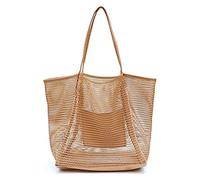 Cocoarm Mesh Beach Bag Black, Quick Drying Material, Casual Stylish Tote for Beach and Pool 17.3x15.7x5 Inch (Cocoarmcwxa5k7eg2-220706SU01-8)