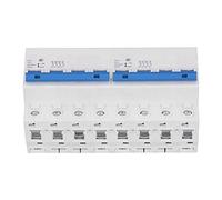 Cocoarm Mini Interlocking Conversion Circuit Breaker, PVC Manual Dual Power Transfer Switch AC400V 4P+4P 6000A, Guide Rail Design, Quick Switching for Hospitals Offices Buildings (16A)