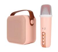 Cocoarm Mini Karaoke Machine Set, Bluetooth 5.3 Speaker with 1 Wireless | 7W Dual Speaker Output, 200㎡ Coverage Area, Digital Reverb Chip, Memory Card Slot, Home Party KTV