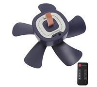 Cocoarm Mini USB Plug Ceiling Fan ABS Camping Ceiling Fan 5V 2A 4 Speeds Remote Timer 5 Blade Hanging for Tent Bedroom Travel Power Outage (Blue)