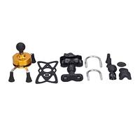 Cocoarm Mobile Phone Holder Plastic Metal Phone Handlebar Support with Spring Loaded Ball Socket Adjustment and 13 Accessories for Bike Motorcycle for (C(gold))