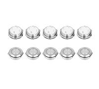 Cocoarm Momentary Push Button Switch Metal Push Button Switch 22mm Stainless Steel with LED Self Reset Ultra Thin for Cars Trucks Ships Doorbells Ignition (DC3~6V White)