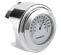 Cocoarm Motorcycle Handlebar Thermometer Bike Temperature Gauge ATV Snowmobile -20℃-50℃ Shockproof Aluminum Alloy Easy Installation with BlackWhite Dial for 1in7/8in Handlebars (White)