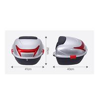 Cocoarm Motorcycle Rear Box, Premium PP Plastic, Large Capacity Top Case for Helmet Storage, Universal Fit for Motorcycles, Dimensions 41x40x28cm (Large)