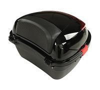 Cocoarm Motorcycle Rear Top Box, PP Lockable Motorcycle Case with Reflective Strips, Spacious Storage Trunk for Daily Commuting Road Trips and Night Riding (Black)