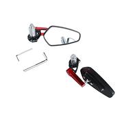 Cocoarm Motorcycle Rear View Mirror Aluminium Handlebar Side Mirror 360 Adjustable Clear Glass Vision 15 X 7 X 6 Cm for Street Bikes Cruisers Scooters and Daily Riders (Red)