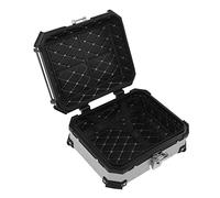 Cocoarm Motorcycle Top Case Aluminum Alloy Motorcycle Tail Box 28L Arrow Storage Case Storage for Riders Commuting Touring Fits Most Motorbikes for (Silver)