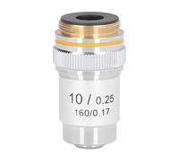 Cocoarm Objective Lens Brass Achromatic Microscope Objective 10X 20.2mm Interface 0.25 NA with Spring Protection for Lab Teaching Biological Observation