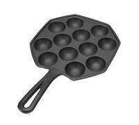 Cocoarm Octopus Meatballs Frying Pan Cast Iron Takoyaki Pan 12 Grid Non Sticking Cooking Tray Even Heating Easy Release for Home Kitchen Breakfast Snacks