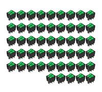 Cocoarm On Off Rocker Boat Switch ABS Rocker Switch 50Pcs KCD3 6 Pin 2 Position 2 Level with Light 125V for Water Dispensers Treadmills Coffee Pots Home Repair (Green)