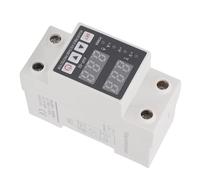 Cocoarm Over Under Voltage Protector, PA66 Single Phase Voltage Current Protector 1A to 63A, Adjustable Over Under and Auto Reset Delay for Household Distribution Boxes