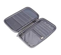 Cocoarm Passport Wallet Oxford Cloth Passport Holder with Hand Strap, Travel Document Organizer with Multi Pockets Zip Compartment Outer Ticket Slot for Family Travel (Premium Gray Trumpet)