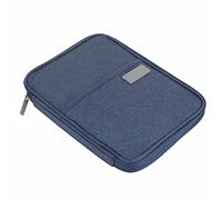 Cocoarm Passport Wallet Oxford Cloth Passport Holder with Multiple Card Slots Zipper Pocket Hand Strap for Family Travel Airport Boarding Pass Cash Document Organizer (Navy Blue)