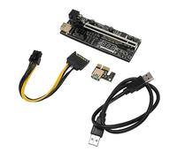 Cocoarm PCIe Riser Adapter Card 1X to 16X, Dual 6Pin Temp Sensor | GPU Mining Extender, 60cm USB 3.0 Cable, Voltage Regulation, Overcurrent Protection, Digital Display, Ethereum Rig