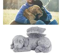 Cocoarm Pet Memorial Statue Resin Sleeping Pet Angel Memorial Statue Hand Carved Water Proof Sunproof Grave Marker for Garden Cemetery Patio Home Remembrance (Angel Dog)