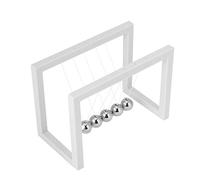 Cocoarm Physics Pendulum Ball, Plastic Frame Newton Ball Desk Toy with Metal Balls and Nylon String, 16 X 11.6 X 8.7cm, Momentum Conservation Science Decor for Home Office Kids (White)