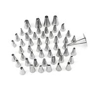 Cocoarm Piping Tips Stainless Steel Icing Piping Tips 55 Piece Set with 48 Standard 3 Large Adapter and 2 Nails for Cake Cupcake Decorating Home Bakers