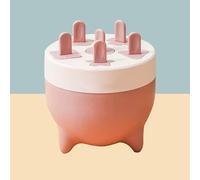 Cocoarm Popsicles Mold, PP Mini Popsicle Mold with 6 Cavities and Detachable Design, Ice Cream for Homemade Fruit Juice Puree Yogurt Treats for Family Use (Pink)