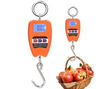 Cocoarm Portable Hanging Scale 200 Kg Digital LCD Display, Orange, Stainless Steel & ABS, Auto Zero, Tare, Data Hold, Ideal for Agriculture, Hunting, Fishing, Workshops, Home