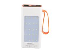 Cocoarm Portable Power Bank, ABS 60000mAh PD66W Fast Charging Battery Pack with LED Light, QC4.0 Lithium Ion Backup for Outdoor Camping Travel Emergency Use (White)