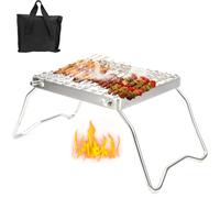 Cocoarm Portable Stainless Steel Folding Grill, Gas & Charcoal, 50kg/1763.7oz Load Bearing, Compact & Portable, Efficient Heating, Ideal for Camping, Picnics & Barbecues
