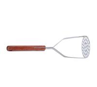 Cocoarm Potato Masher, SUS304 Stainless Steel Potato Crusher with Rosewood Handle, 8 X 28cm Fine Mesh Press, Brushed Finish, Copper Rivets, for Home Kitchen Cooking