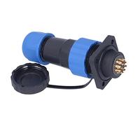 Cocoarm Power Connector PA66 PPS Square Aviation Plug Socket AC250V 5A IP68 Gold Plated Solder Type M20 for Communication Equipment Instrumentation Computers Alarms (14 Pin)