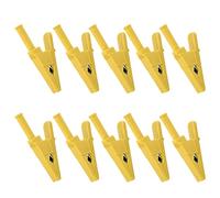 Cocoarm Power Test Clip Brass Electrical Mini Test Clamp Clips 30A 1000V 20mm Opening 4mm Jack Insulated PVC for Electrical Circuit Testing Lab Bench Repair Technicians (Yellow)