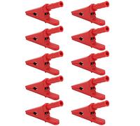 Cocoarm Power Test Clip Brass Electrical Mini Test Clamp Clips 30A 1000V 20mm Opening 4mm Jack Insulated PVC for Electrical Circuit Testing Lab Bench Repair Technicians (Red)
