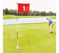 Cocoarm Practice Flags, 5 Sections, Portable, Adjustable Height, Red Nylon Flag, Easy to Install and Clean, 185cm/72.8in Total Height