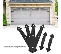 Cocoarm Premium Black Steel Hinges Handles, Style, Spear Accents for Carriage Houses Decor. Versatile Application, Effortless Installation Process with Steel Hinges Handles for