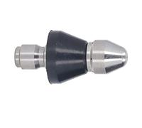 Cocoarm Pressure Washer Nozzle Stainless Steel Pointed Nozzle 5000 PSI 212 F Rotating Spray Compact Replacement Part for Sewer Sink Toilet Brick Concrete Cleaning (Middle Head Rear 6 Holes 3/8in NPT)