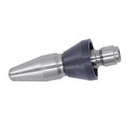 Cocoarm Pressure Washer Nozzle Stainless Steel Pointed Nozzle 5000 PSI 212 F Rotating Spray Compact Replacement Part for Sewer Sink Toilet Brick Concrete Cleaning (Large Head Rear 3 Holes 3/8in NPT)