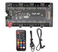 Cocoarm PWM ARGB Controller, Case Fan Hub 8 ARGB Ports, ARGB Hub Supports Motherboard Synchronization Control and Lighting Effect Remote Control