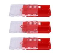 Cocoarm Queen Bee Cage Plastic Queen Bee Transporting Catcher 10pcs 8.5 X 4.5 X 1.5cm Transparent Cover Feeding Holes Easy Clean for Beekeepers Rearing and Transport (Red)