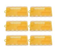 Cocoarm Queen Bee Cage Plastic Queen Bee Transporting Catcher 10pcs 8.5 X 4.5 X 1.5cm Transparent Cover Feeding Holes Easy Clean for Beekeepers Rearing and Transport (Yellow)