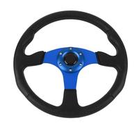Cocoarm Racing Steering Wheel, PU Leather Sports Steering Wheel with Aluminum Frame, 14 Inch Universal 6 Hole Design, Easy Install for Drifting Track Days Daily Driving (Blue)